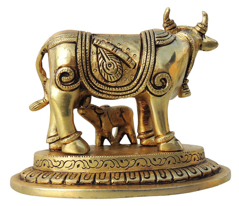 Brass Cow God Idol Statue 1.9Kg